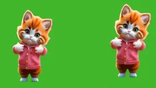 Adorable Cat Grooving In Greenscreen - Must See!