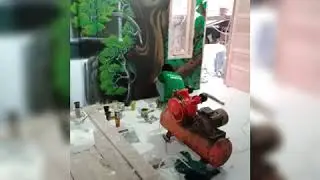 sapujagat proses pengecetan/pelukisan madrasah