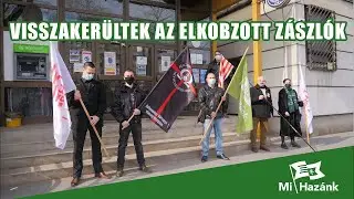 Jogellenesen büntetett és kobzott el zászlókat a rendőrség a Mi Hazánk kegyeleti megemlékezésén