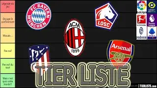 Tier Liste Sur Les Club Historiques Du Foot