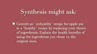 Higher Order Thinking - Synthesis