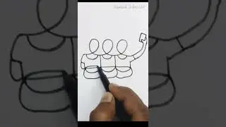 easy selfie 🤳 girls drawing ॥ #art #shorts #drawing #easy