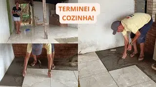 TERMINAMOS DE ASSENTAR A CERÂMICA DA COZINHA!! VEJA O RESULTADO!