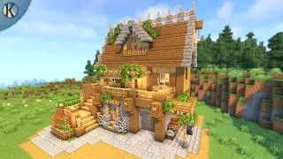 Minecraft - How to Build a Survival House with Attic and Mine Entrance - Tutorial