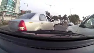 Hit and run driver flees the second time and gets instant karma