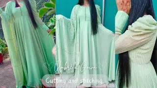 Trendy Ethnic Wear Dress Cutting & Stitching ✨|| Front Buttoned Umbrella Gown With Cowl Sleeve✨||diy
