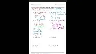 How to find Slope Intercept Form