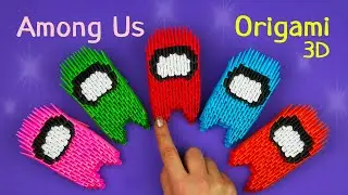 How to make a paper Among Us with one's own hands. [3D origami tutorial]