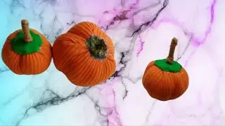 Halloween Decoration / Fabric Pumpkin Making (no-sew)