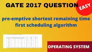 GATE 2017 QUESTION BASED ON SHORTEST REMAINING TIME FIRST SCHEDULING ALGORITHM  | SIMPLE AND EASY