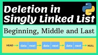 Deletion in Linked List | Delete in Beginning | Delete in Middle | Delete in Last in Linked list