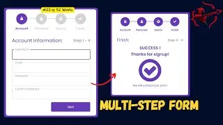 Build a Multi-Step Form with Progress Bar | HTML CSS JavaScript Project