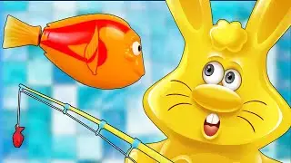 Fishing challenge and jelly rabbit Hariton