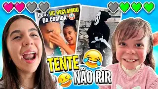 SARAH E ELOAH NO DESAFIO DE TENTE NÃO RIR COM OS VÍDEOS ENGRAÇADOS DA INTERNET