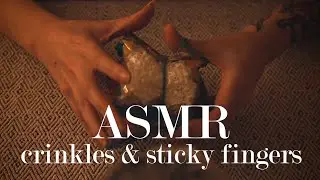 ASMR ✨ 7:37 minutes of pure crinkles and sticky fingers ✨LAYERED SOUNDS (NO TALKING / LOW LIGHT)