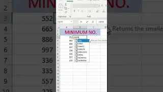 Minimum number in excel