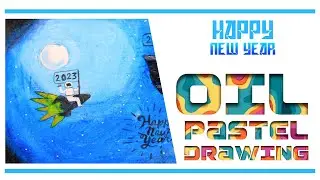 New year special edition | Oil pastel drawing | Happy new year