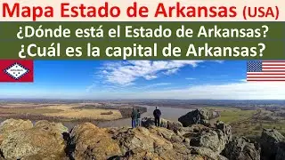 Mapa de Arkansas Estados Unidos. Capital de Arkansas. Donde esta Arkansas.  Arkansas map