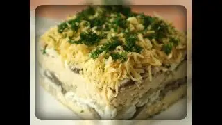 Слоеный салат с курицей