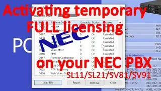 Activating temporary licensing on a NEC SV8100 and SV9100 Systems