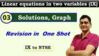 Linear equations in two variables class 9│ Solutions & Graph based Questions and Revision ( Part 3 )