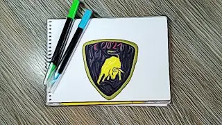 Учимся рисовать. значок Lamborghini. С 2021 Новым годом.