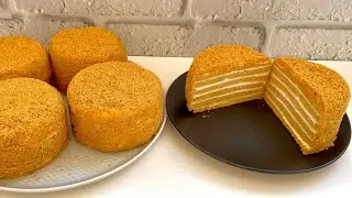 Пирожное Золотой Медовик/ Russian Honey Cake #honey #honeycake #медовик