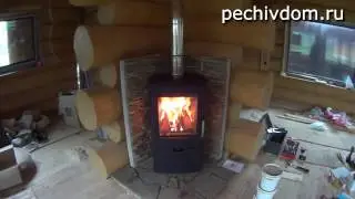 Wood burning stove in the House