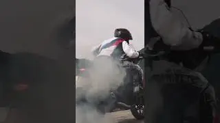 Stunts on a BMW 1300 GS