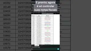 Olha esse controle de nota fiscal! #excelbrasil
