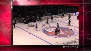 Cops vs Firefighters In EPIC Hockey Fight