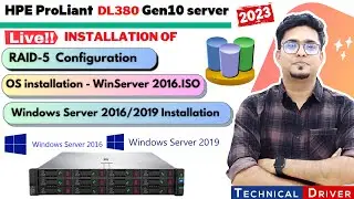 HP ProLiant DL380 Gen10 Server installation ( RAID Configuration + Windows Server 2016) LIVE DEMO✅