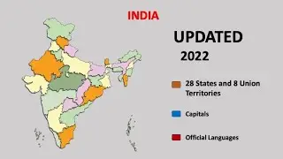 States of INDIA UPDATED 2022 | 28 States & 8 Union Territories|Capitals & Languages