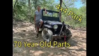 Jeep climbs rocks