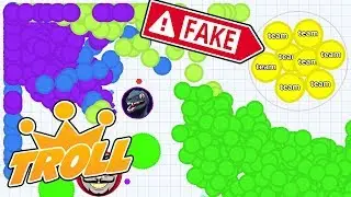 Agar.io Mobile - EVERYONE SPLITS FOR THIS!! BEST TROLL SKIN EVER