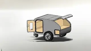 Teardrop Freedom 3d. Каплевидный кемпер. Прицеп капля.