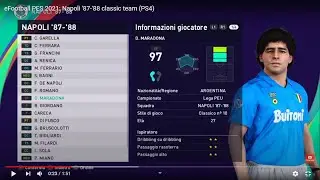 eFootball PES 2021: Napoli '87-'88 classic team (PS4)