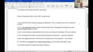 Agenda of the 3rd congress of the Global Psychiatric Association 10-11 November 2023