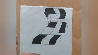3d Art Drawing for Optical illusion!! Trick Art Letter "E"on Paper.