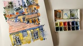 Croquis urbain à Lyon | Encre et aquarelle sur les pentes de la Croix-Rousse