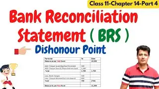 Dishonour Point in Bank Reconciliation Statement (BRS) | Class 11 | Accounts |Ch14 -Part 4