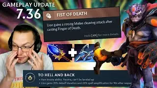 SCALING MELEE ATTACK LION?! DOTA 7.36 (FULL GAME)
