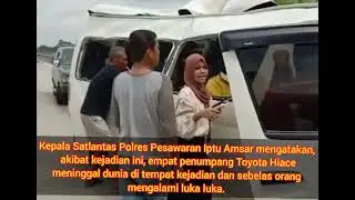 Kecelakaan Lalu lintas Toyota Hiace Tabrak Truk Fuso di Jalan Tol Trans Sumatera