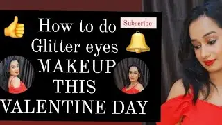 How to do Glitter Eyes Makeup On Valentine's day 🌹#glitteryeyes #valentinesday #makeuptutorial