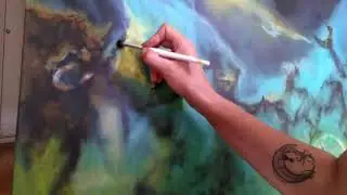 Acrylic painting Timelapse - SPACE - Rosette nebula