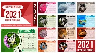 How To Design Desk Calendar 2021 In CorelDRAW | CorelDRAW Tutorial | Free Calendar Template | 2021
