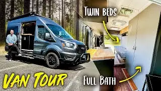 INSANE Adventure Van Build - Full Bath, Fold Away Beds, Ford Transit AWD