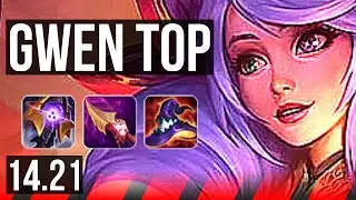 GWEN vs GRAGAS (TOP) | 13/1/6, Quadra, Legendary, 700+ games | KR Challenger | 14.21