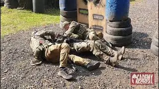 Тренировка с укрытиями, портами на высоком пульсе , самопомощь, эвакуация и координация.