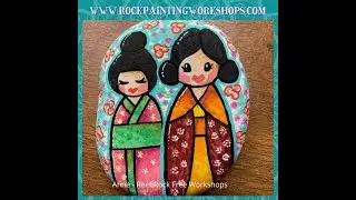 How to blend colours on the Kimono -  Rock Painting Tutorial